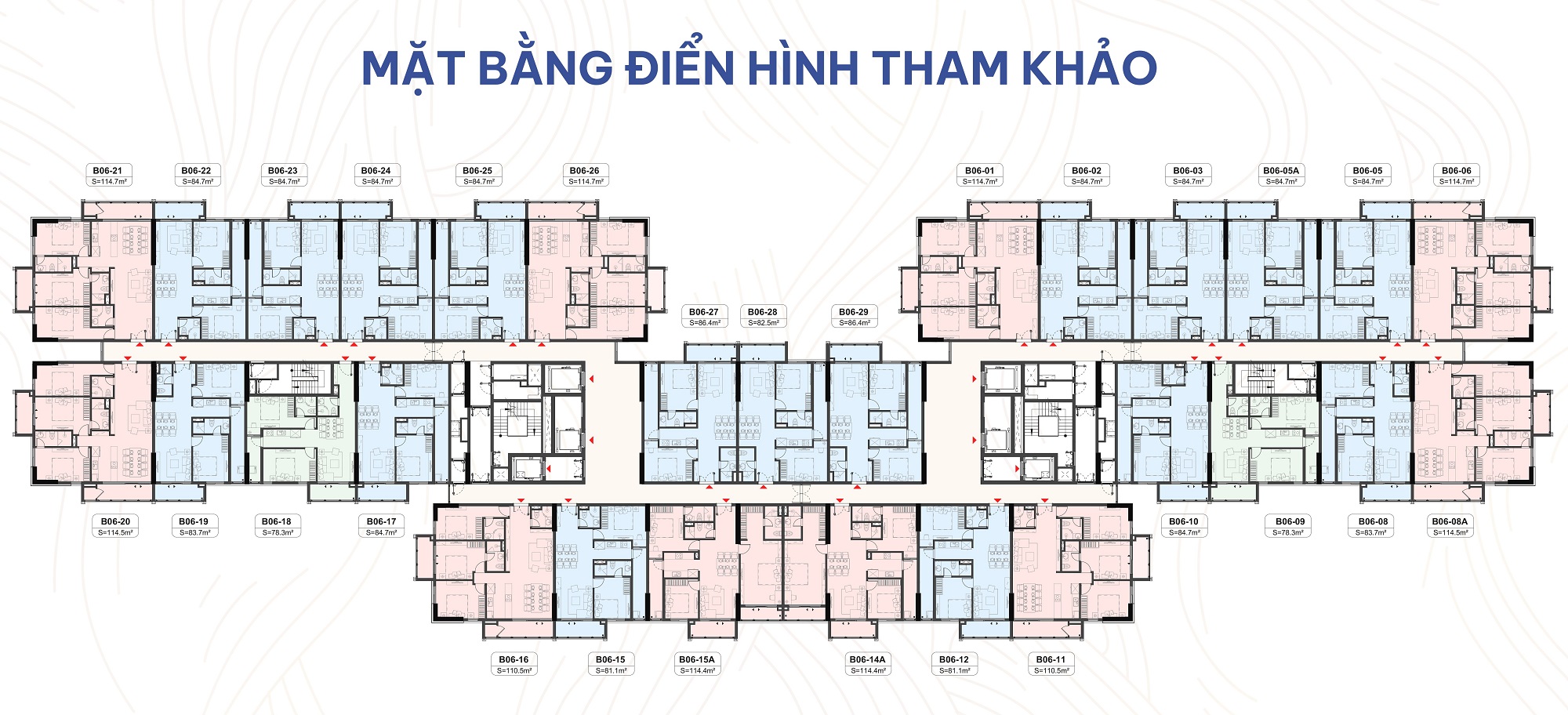 Mặt bằng tầng điển hình chung cư Legacy Hinoiri Hòa Lạc