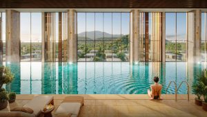 Bể bơi 4 mua trên tầng 5 chung cư Legacy Hinoiri